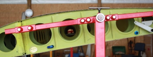 Installed wing root fittings.