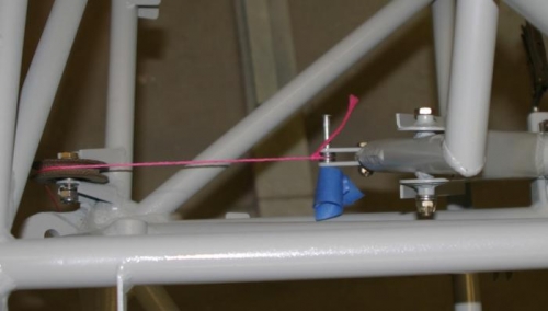 Slight angle dictated by aft mount nut placement