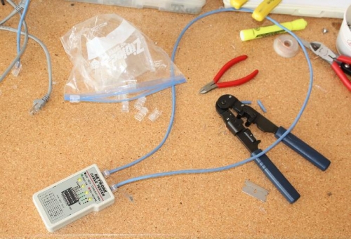 Testing ethernet cable.