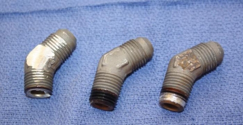 All three fittings, one came out easy, two not so.