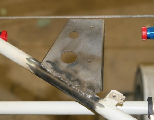 Bracket after welding and lightening holes.