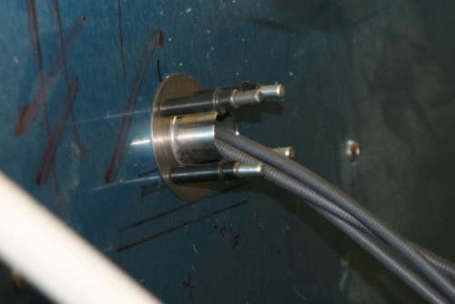 Engine side of the cable penetration.