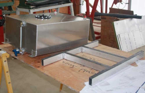 Summit fuel tank and subframe with neoprene pad.