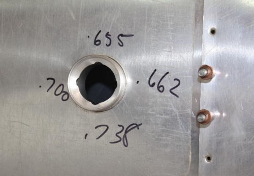 Height of fuel filler sleeve above wing skin.