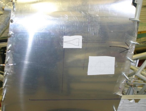 Templates glued in place