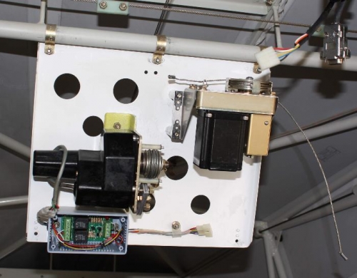 Top view of fold down servo panel