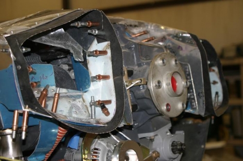 Flexible baffle material trimmed to fit.