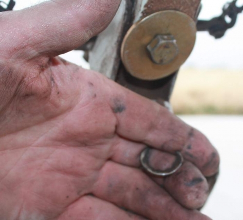 Wallowed out washer.