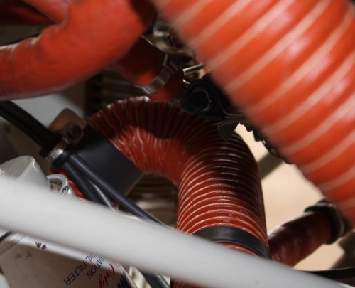 Close up of duct straps.