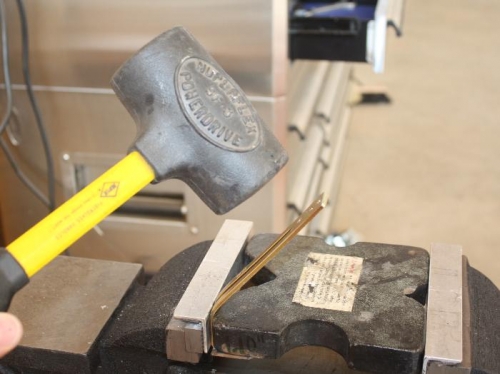 Bending Fuel Tank Sender Bracket.