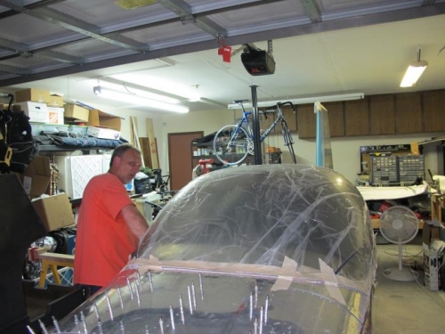 Pete Taping the Canopy to the Fuse