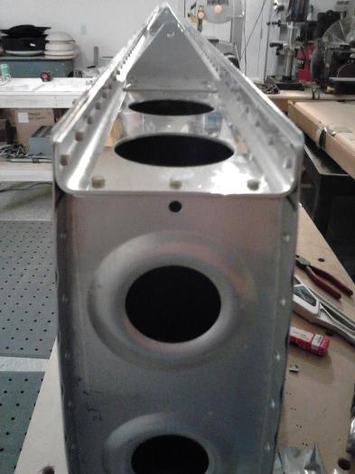 Rear spar finally riveted in place