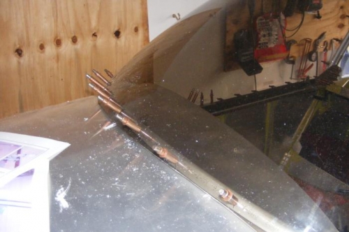 The leading edge of the canopy.