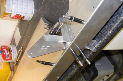 Elevator horn celco'd in place