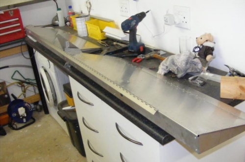 Piano hinge installed