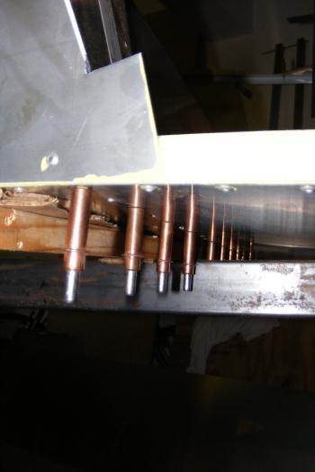 The underside of the spar drilled and cleco'd into the bottom of the fuselage.