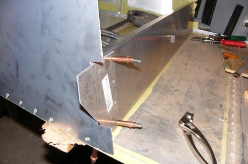 Wind attach points cleco'd to rear spar