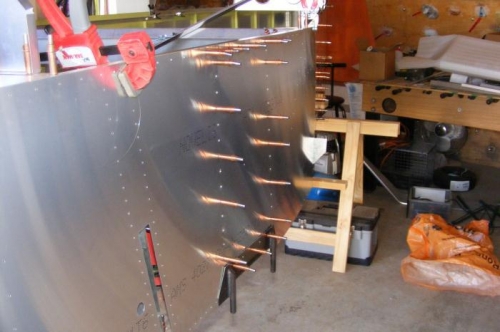 Cleco'ing the uprights in place.