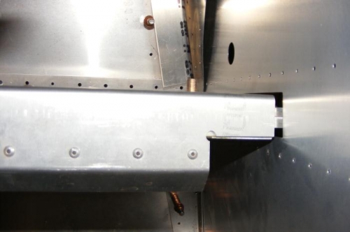 Interior view overhead main spar.