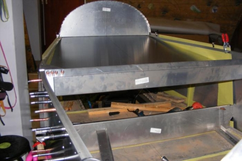 Trial fit of baggage shelf.