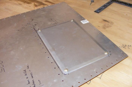 View of the covered access hatch.