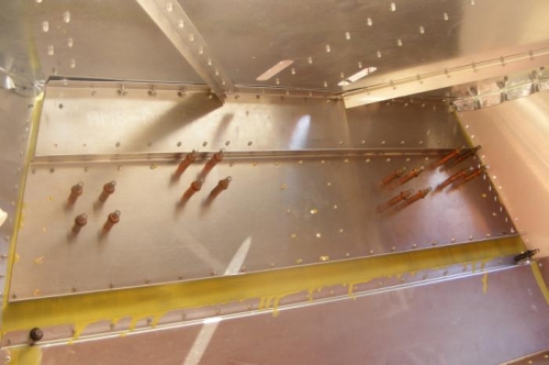 The interior view of final rivetting.