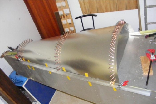 The bulkhead skin installed and looking good.