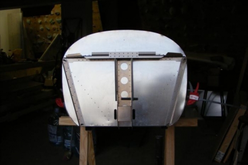 Trial fit of completed firewall to fuselage