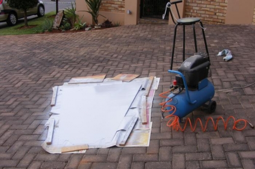 The finished product drying.