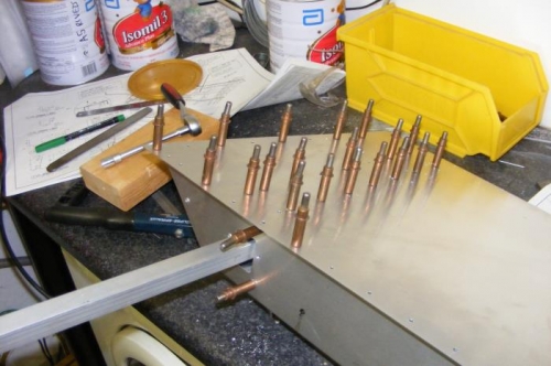 The replaced rib installed.