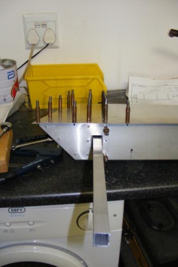 View down the mass balance arm.