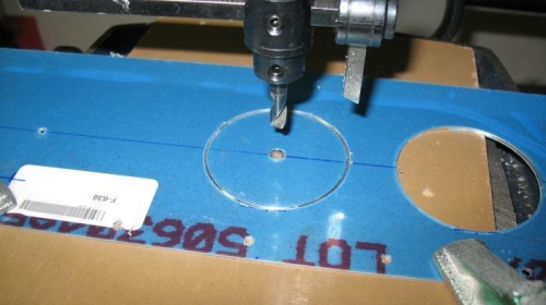 Cutting holes with flycutter