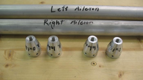 Pushrod parts cut, drilled and labelled