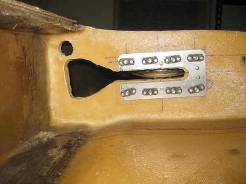 Looking Outboard at backing plate
