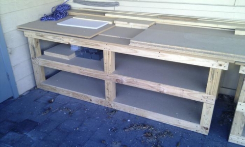 Bench 1 - Lower shelf lowered