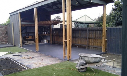 Carport concrete in.