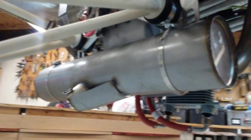 Rear view of exhaust ssystem