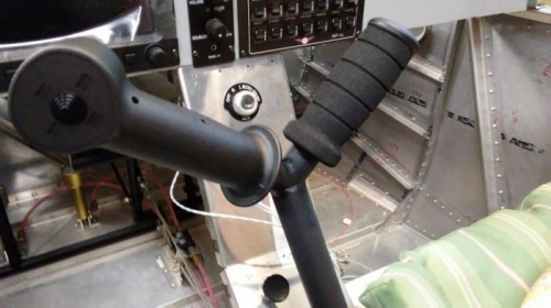 Pilot stick grip installed