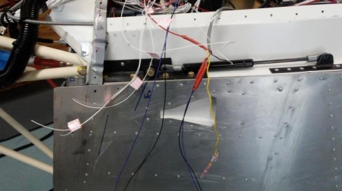 Test wiring running to elevator trim