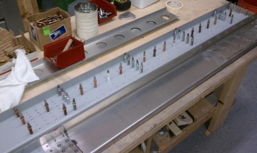 Extensions ready for final riveting