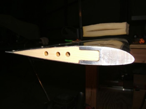 Blade plug sanded flush with end