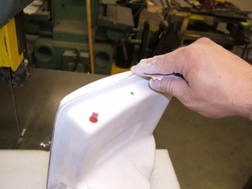 Final sanding tank seam