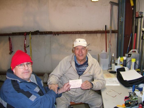Frank handing me the airworthiness