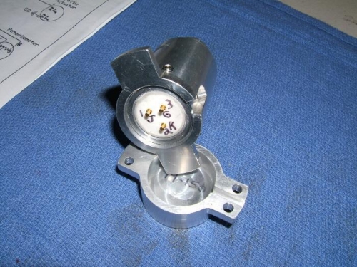 Pot in position in the holder