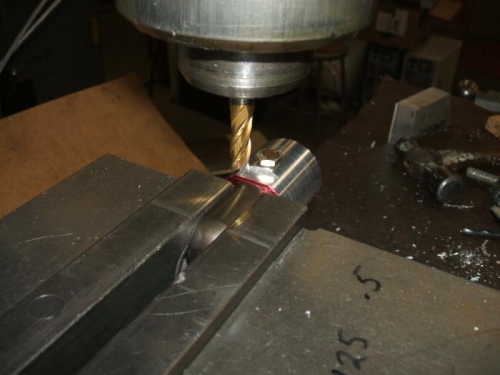 Milling a flat for orientation to the new mixer