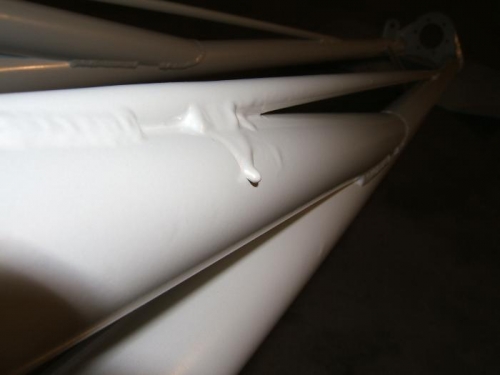 Run/drip in powder coat