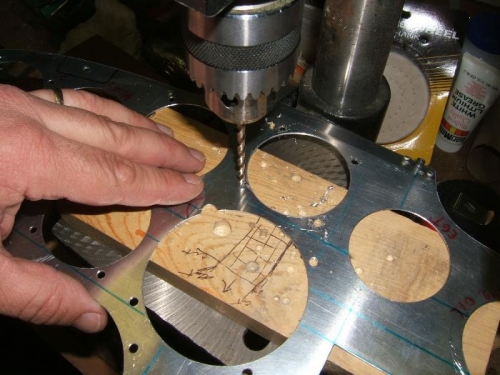 Drilling the compass screw holes