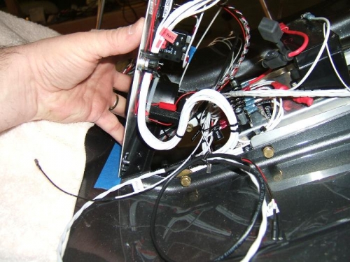 Wire bundle attached to the lower panel