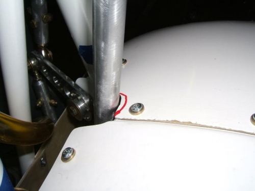 Pitch tube hitting cabin at full up/back.