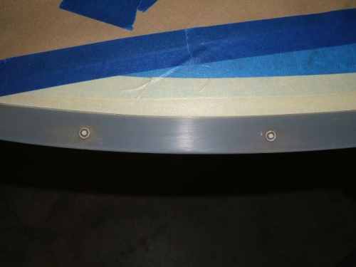 Rivets filled and sanded
